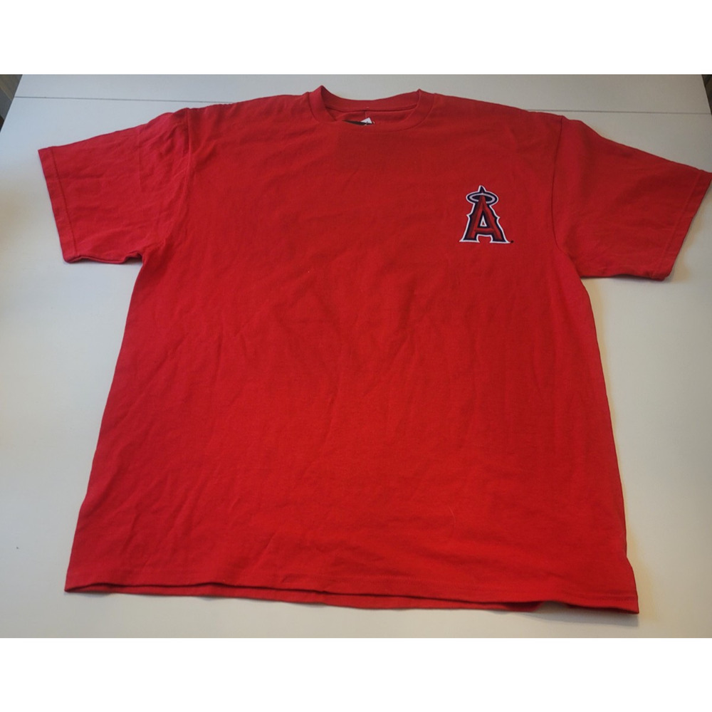 New Mike Trout #27 Los‎ Angeles Angels MLB Red Jersey Style T-Shirt Men's XL